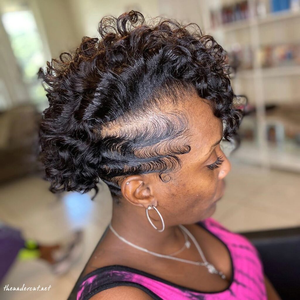 curly razor cut bob hairstyle for black ladies