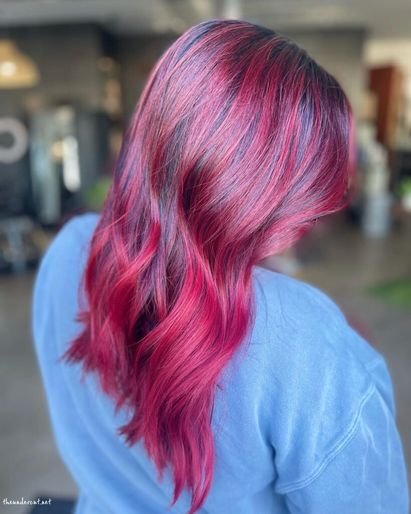 Colorful And Bright Red Fall Hairstyle