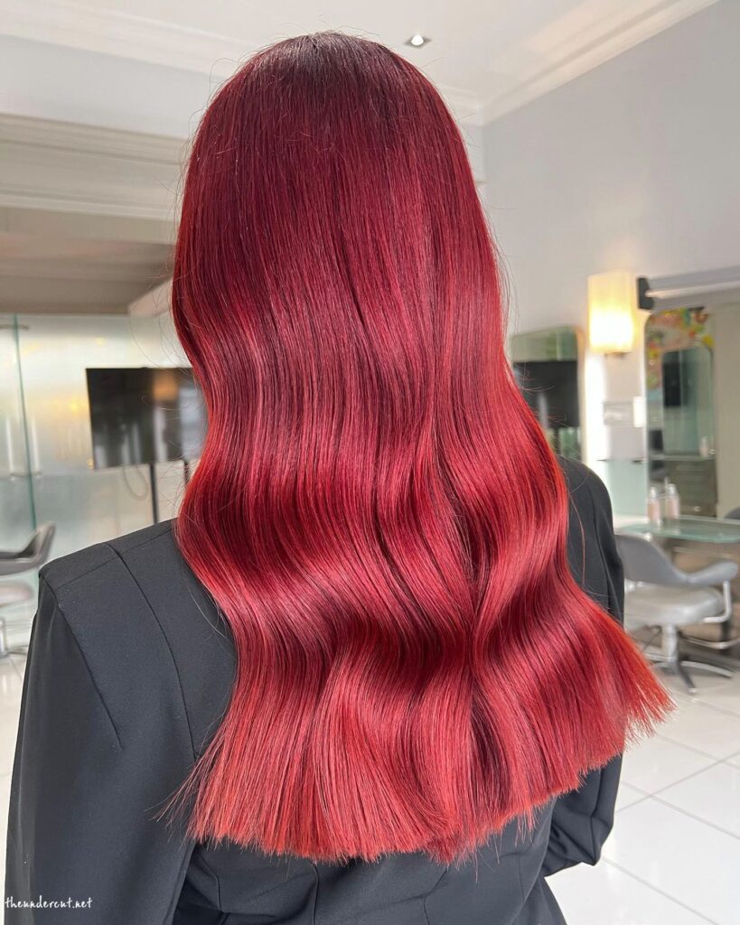Long Red Hairdo For The Fall Season