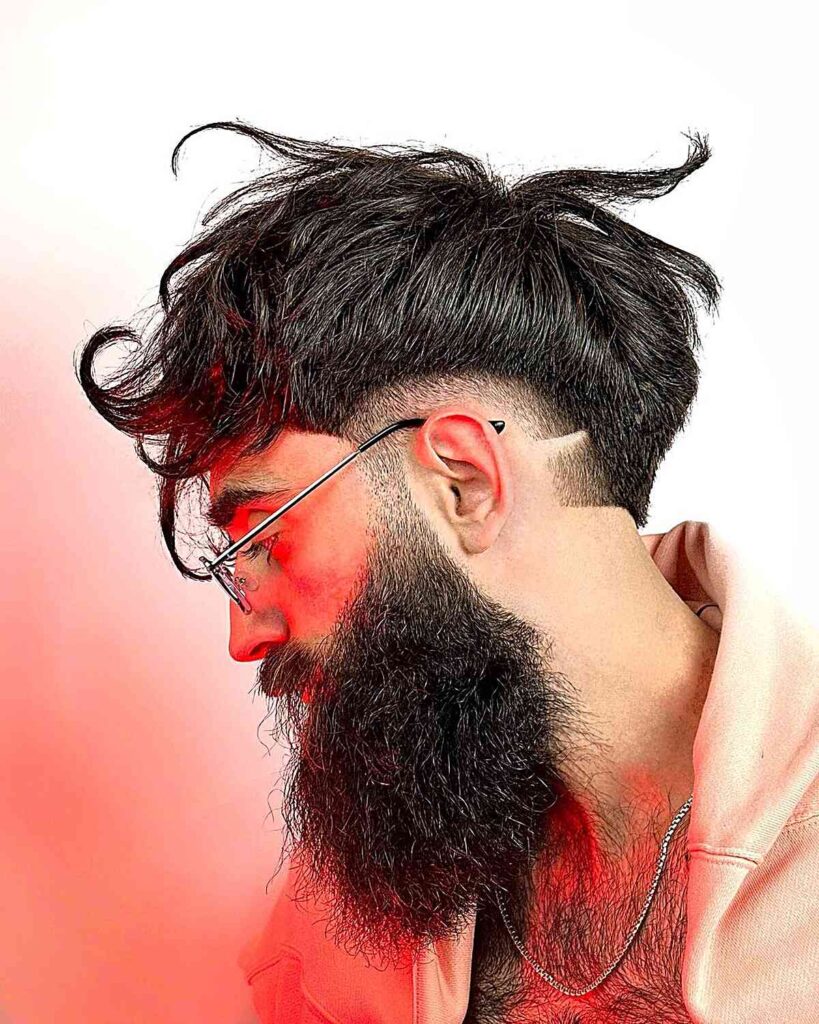 awesome low fade with a beard