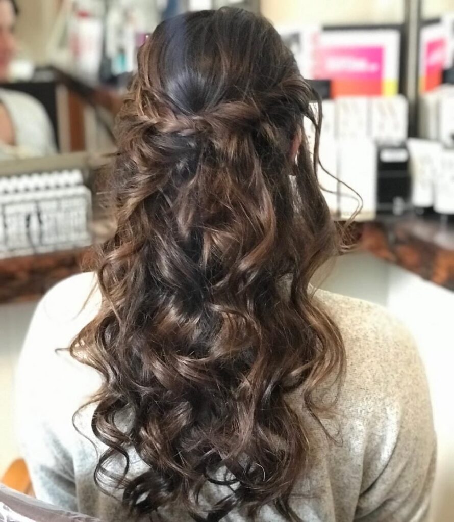 curled and braided party hairstyles