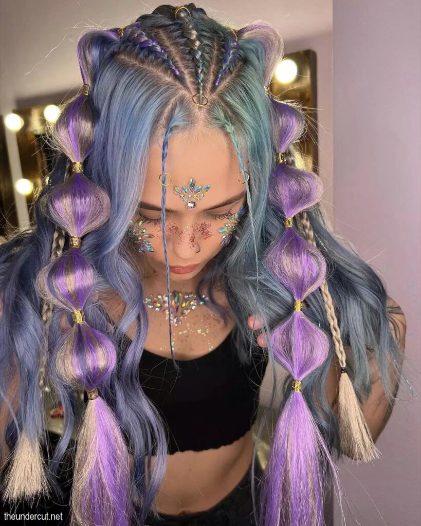 Dramatic Purple Festival Hairstyle