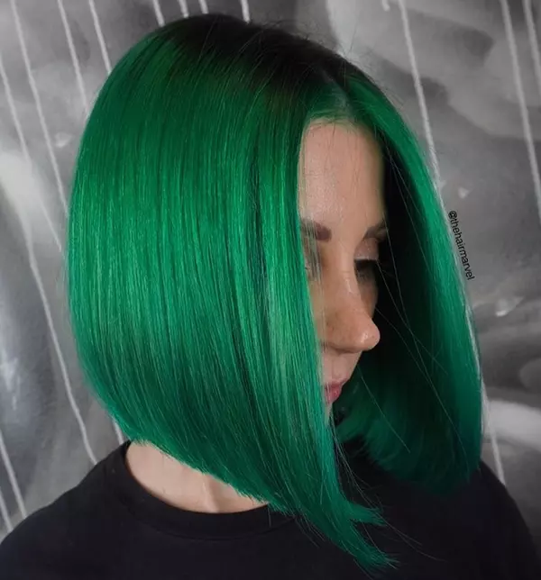 Green Bob Hair 1