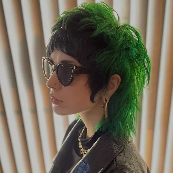 Green Pixie Cut Hair