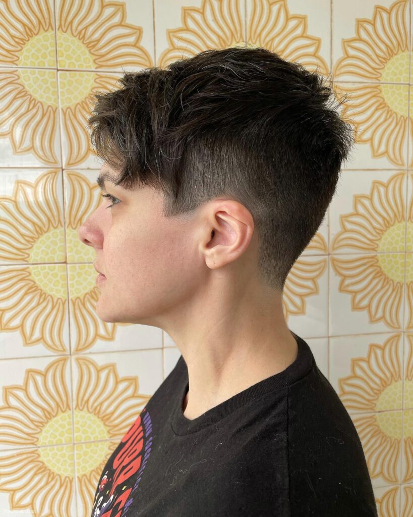 Pixie Hair With Bangs And A Fade