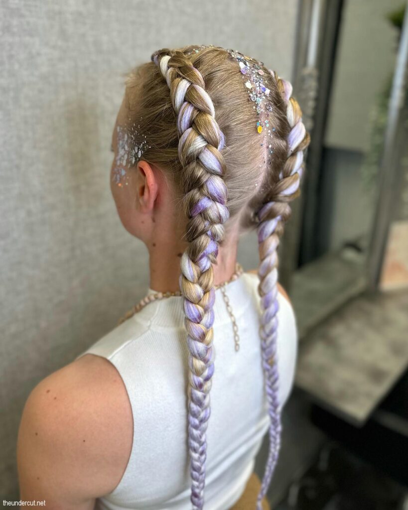 Purple And Blonde Festival Hairstyle