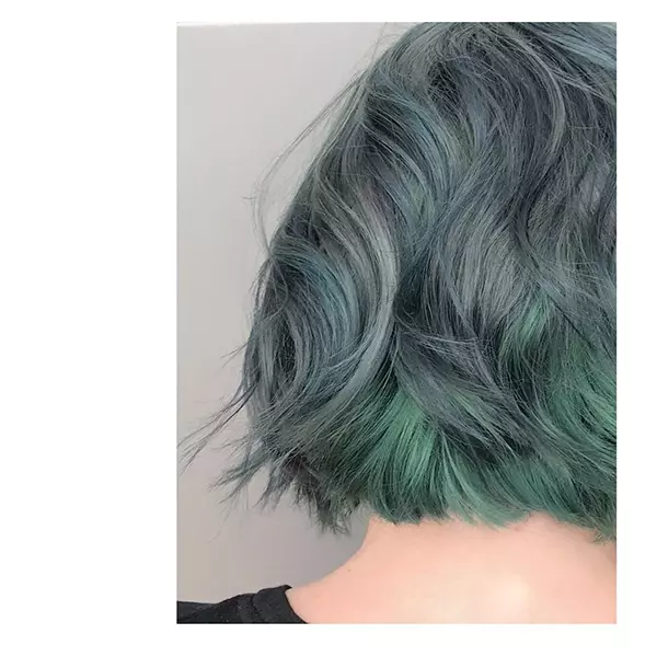 Silver and Green Hair