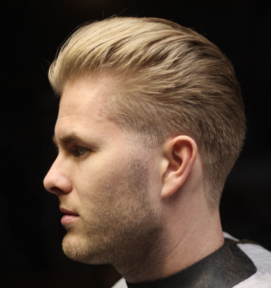 airy textured fade mens taper fade