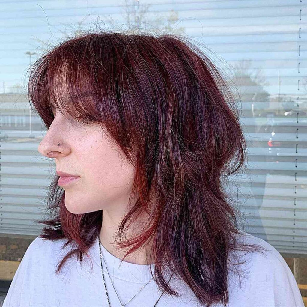black red cherry cola hues on wolf cut