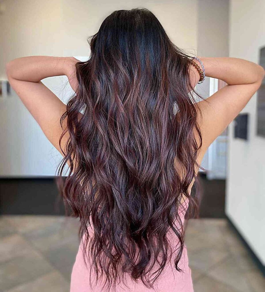 chocolate hair with soft cherry cola tones