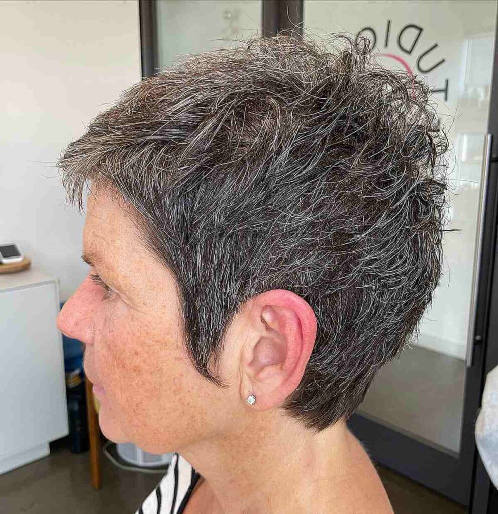extra short choppy haircut for older women