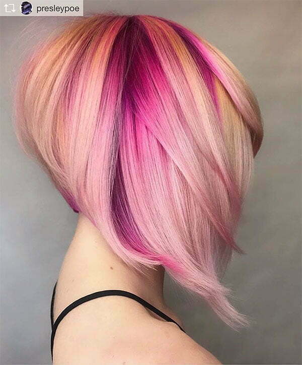 hot short pink hairstyles