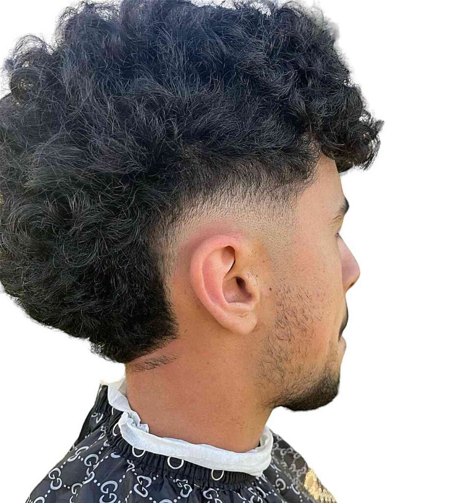 mens textured natural hair with low burst fade