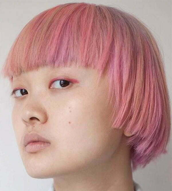 pink hair on short hair