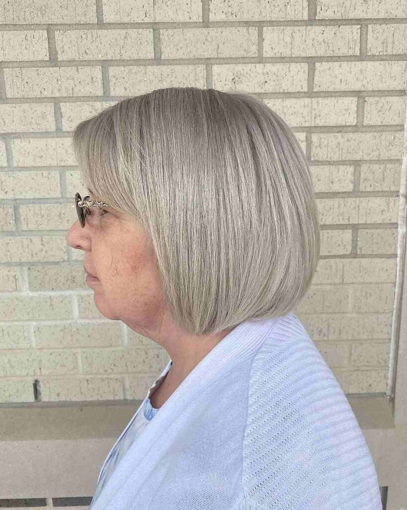 silver grey for short hair on women over 60