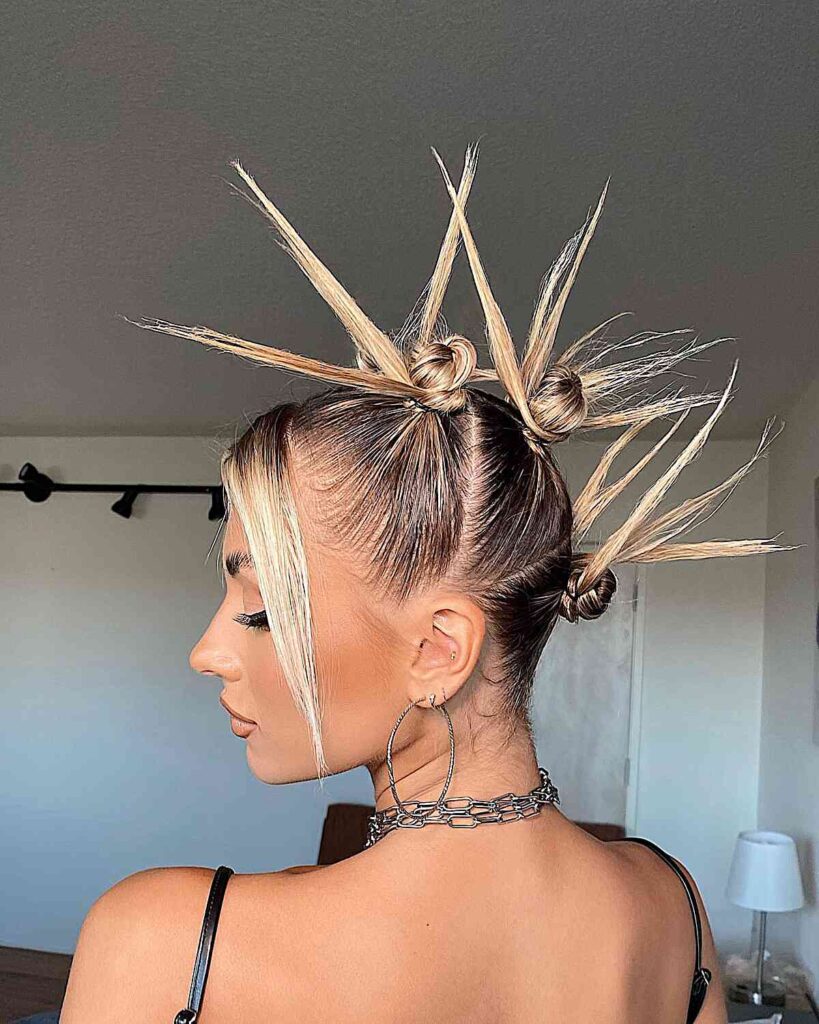 sleek and spiky updo for festival events