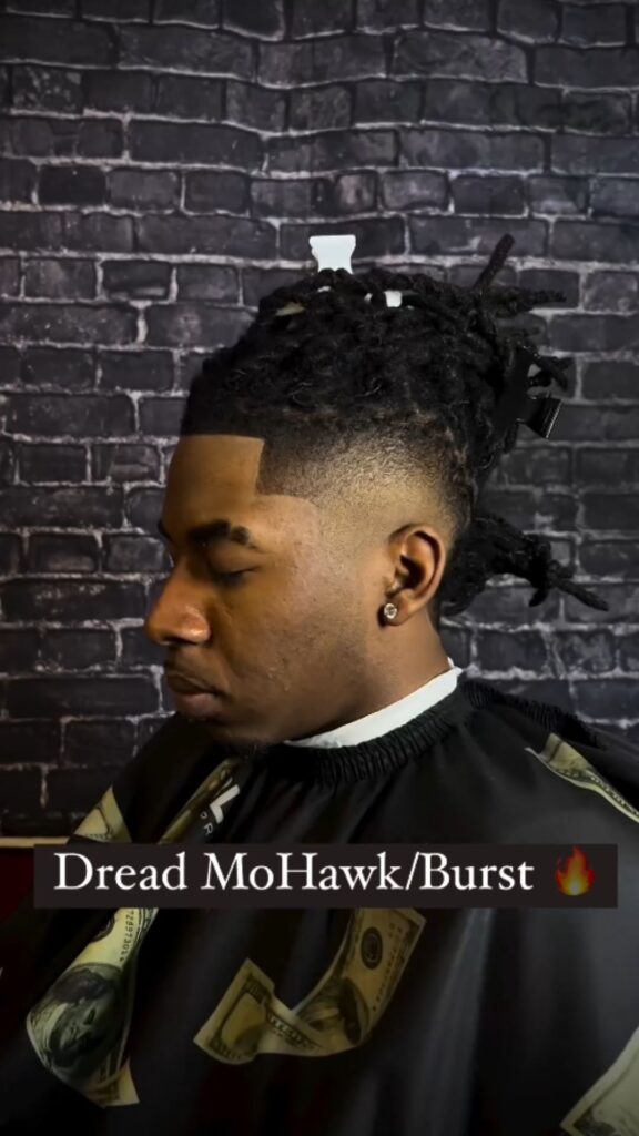 Burst Fade with Dreads 1