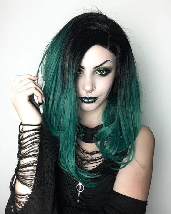 Emerald Ombre Goth Hairstyles