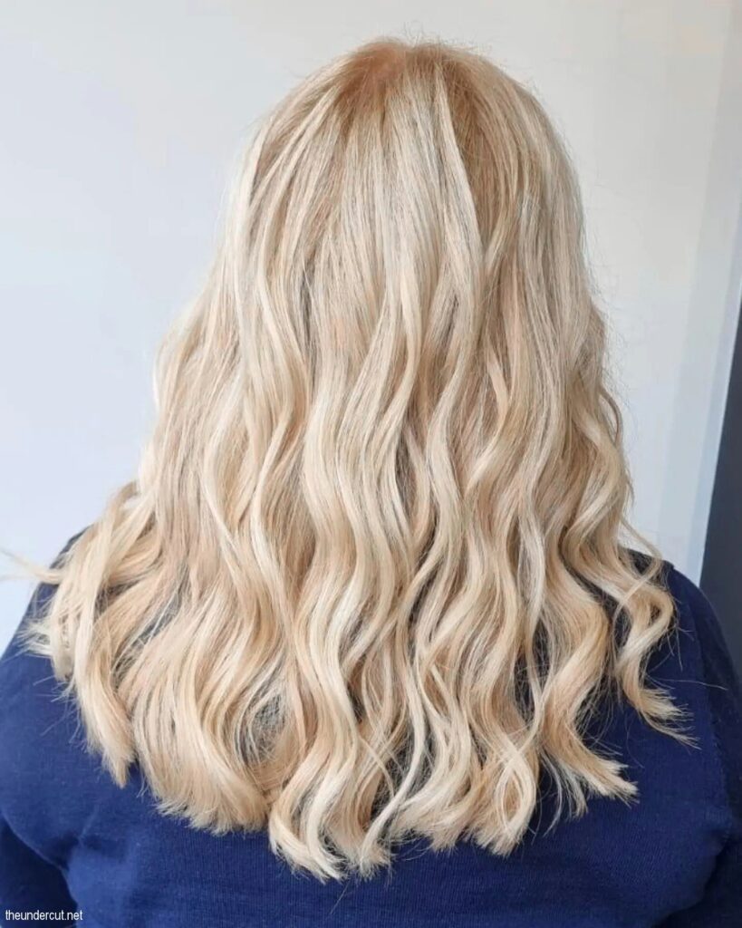 Long Lemon Platinum Blonde Hairdo