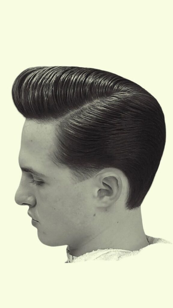 Low Skin Fade with Hard Side Swept Pomp 1