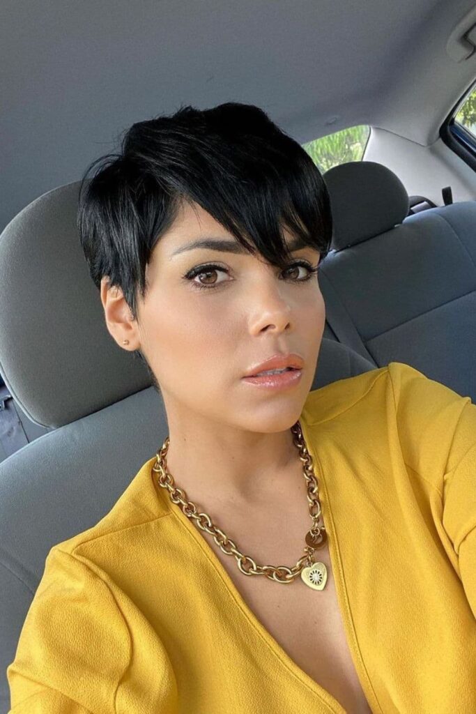Pixie Cut With Long Side Bangs