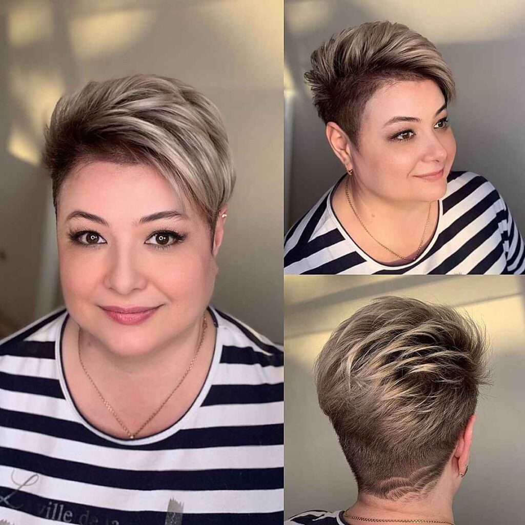 very short pixie cut for plus size women in thier forties